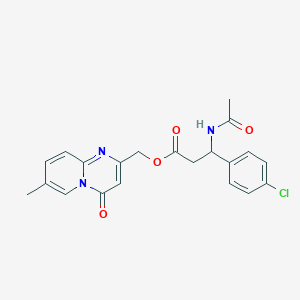 (7-Methyl-4-oxopyrido[1,2-a]pyrimidin-2-yl)methyl 3-acetamido-3-(4-chlorophenyl)propanoate