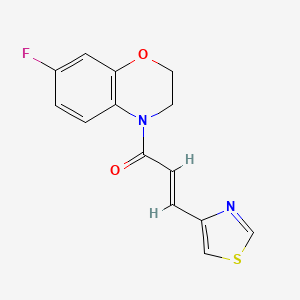 (E)-1-(7-fluoro-2,3-dihydro-1,4-benzoxazin-4-yl)-3-(1,3-thiazol-4-yl)prop-2-en-1-one