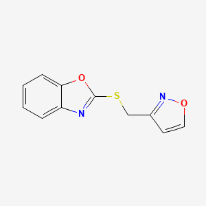 molecular formula C11H8N2O2S B7563084 2-(1,2-Oxazol-3-ylmethylsulfanyl)-1,3-benzoxazole 