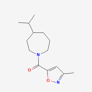 molecular formula C14H22N2O2 B7563109 (3-Methyl-1,2-oxazol-5-yl)-(4-propan-2-ylazepan-1-yl)methanone 