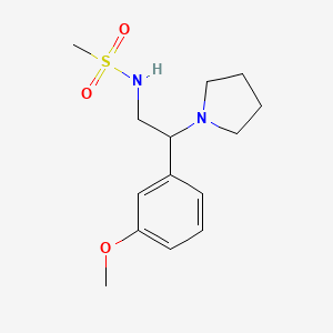 molecular formula C14H22N2O3S B7563131 N-[2-(3-methoxyphenyl)-2-pyrrolidin-1-ylethyl]methanesulfonamide 