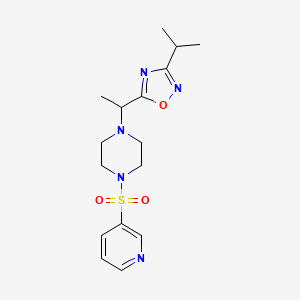 3-Propan-2-yl-5-[1-(4-pyridin-3-ylsulfonylpiperazin-1-yl)ethyl]-1,2,4-oxadiazole