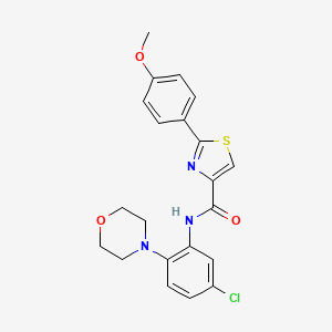 molecular formula C21H20ClN3O3S B7563152 N-(5-chloro-2-morpholin-4-ylphenyl)-2-(4-methoxyphenyl)-1,3-thiazole-4-carboxamide 