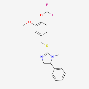 2-[[4-(Difluoromethoxy)-3-methoxyphenyl]methylsulfanyl]-1-methyl-5-phenylimidazole