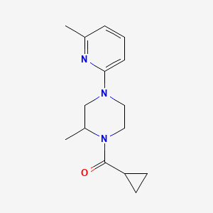 molecular formula C15H21N3O B7563161 Cyclopropyl-[2-methyl-4-(6-methylpyridin-2-yl)piperazin-1-yl]methanone 