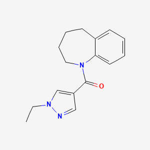 molecular formula C16H19N3O B7563162 (1-Ethylpyrazol-4-yl)-(2,3,4,5-tetrahydro-1-benzazepin-1-yl)methanone 