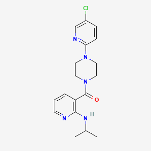 molecular formula C18H22ClN5O B7563182 [4-(5-Chloropyridin-2-yl)piperazin-1-yl]-[2-(propan-2-ylamino)pyridin-3-yl]methanone 