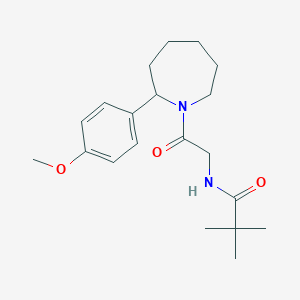 molecular formula C20H30N2O3 B7563197 N-[2-[2-(4-methoxyphenyl)azepan-1-yl]-2-oxoethyl]-2,2-dimethylpropanamide 