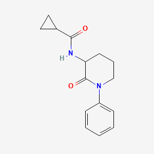 molecular formula C15H18N2O2 B7563206 N-(2-oxo-1-phenylpiperidin-3-yl)cyclopropanecarboxamide 