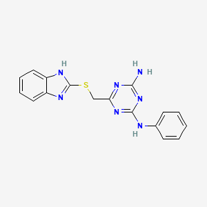 6-(1H-benzimidazol-2-ylsulfanylmethyl)-2-N-phenyl-1,3,5-triazine-2,4-diamine