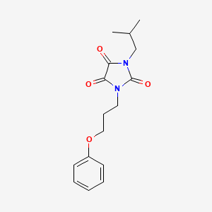 molecular formula C16H20N2O4 B7563220 1-(2-Methylpropyl)-3-(3-phenoxypropyl)imidazolidine-2,4,5-trione 