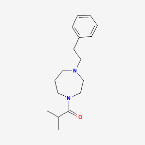 molecular formula C17H26N2O B7563225 2-Methyl-1-[4-(2-phenylethyl)-1,4-diazepan-1-yl]propan-1-one 