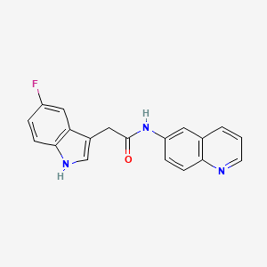 molecular formula C19H14FN3O B7563238 2-(5-fluoro-1H-indol-3-yl)-N-quinolin-6-ylacetamide 