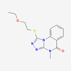 1-(2-Ethoxyethylsulfanyl)-4-methyl-[1,2,4]triazolo[4,3-a]quinazolin-5-one