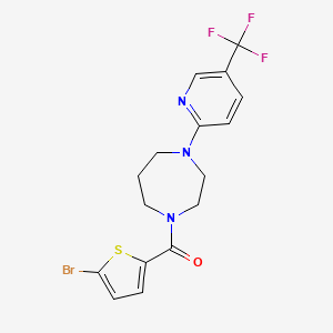 molecular formula C16H15BrF3N3OS B7563272 (5-Bromothiophen-2-yl)-[4-[5-(trifluoromethyl)pyridin-2-yl]-1,4-diazepan-1-yl]methanone 