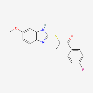 1-(4-fluorophenyl)-2-[(6-methoxy-1H-benzimidazol-2-yl)sulfanyl]propan-1-one