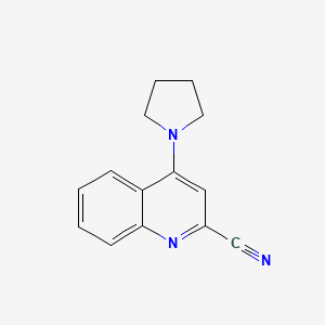 molecular formula C14H13N3 B7563295 4-(Pyrrolidin-1-yl)quinoline-2-carbonitrile 