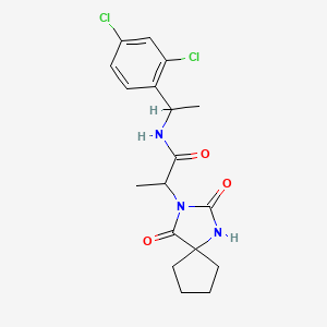 N-[1-(2,4-dichlorophenyl)ethyl]-2-(2,4-dioxo-1,3-diazaspiro[4.4]nonan-3-yl)propanamide