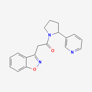 molecular formula C18H17N3O2 B7563307 2-(1,2-Benzoxazol-3-yl)-1-(2-pyridin-3-ylpyrrolidin-1-yl)ethanone 