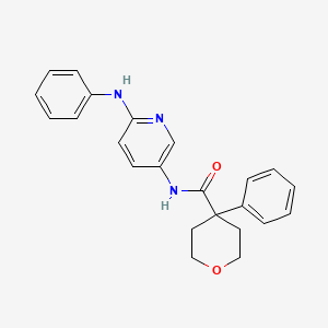 molecular formula C23H23N3O2 B7563322 N-(6-anilinopyridin-3-yl)-4-phenyloxane-4-carboxamide 