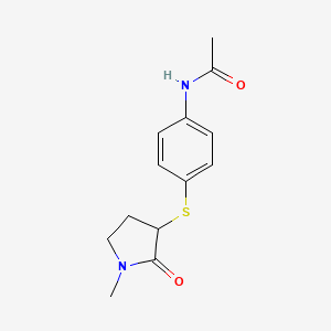 molecular formula C13H16N2O2S B7563329 N-[4-(1-methyl-2-oxopyrrolidin-3-yl)sulfanylphenyl]acetamide 
