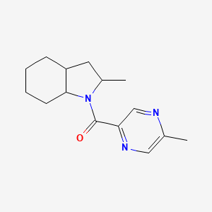 molecular formula C15H21N3O B7563366 (2-Methyl-2,3,3a,4,5,6,7,7a-octahydroindol-1-yl)-(5-methylpyrazin-2-yl)methanone 