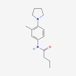 molecular formula C15H22N2O B7563378 N-(3-methyl-4-pyrrolidin-1-ylphenyl)butanamide 