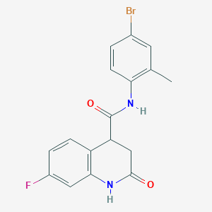 molecular formula C17H14BrFN2O2 B7563414 N-(4-bromo-2-methylphenyl)-7-fluoro-2-oxo-3,4-dihydro-1H-quinoline-4-carboxamide 
