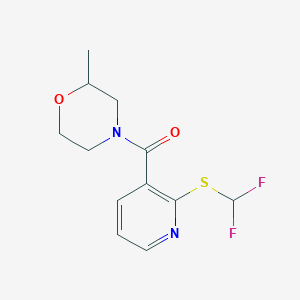 molecular formula C12H14F2N2O2S B7563423 [2-(Difluoromethylsulfanyl)pyridin-3-yl]-(2-methylmorpholin-4-yl)methanone 