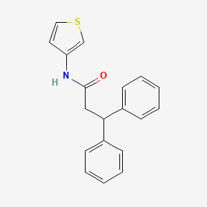 3,3-diphenyl-N-thiophen-3-ylpropanamide