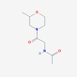 molecular formula C9H16N2O3 B7563442 N-[2-(2-methylmorpholin-4-yl)-2-oxoethyl]acetamide 