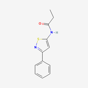 molecular formula C12H12N2OS B7563458 N-(3-phenyl-1,2-thiazol-5-yl)propanamide 