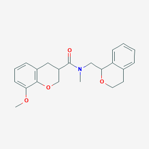 molecular formula C22H25NO4 B7563496 N-(3,4-dihydro-1H-isochromen-1-ylmethyl)-8-methoxy-N-methyl-3,4-dihydro-2H-chromene-3-carboxamide 