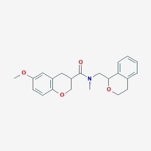 molecular formula C22H25NO4 B7563513 N-(3,4-dihydro-1H-isochromen-1-ylmethyl)-6-methoxy-N-methyl-3,4-dihydro-2H-chromene-3-carboxamide 