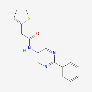 molecular formula C16H13N3OS B7563519 N-(2-phenylpyrimidin-5-yl)-2-(2-thienyl)acetamide 