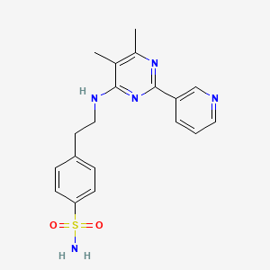 molecular formula C19H21N5O2S B7563533 4-[2-[(5,6-Dimethyl-2-pyridin-3-ylpyrimidin-4-yl)amino]ethyl]benzenesulfonamide 