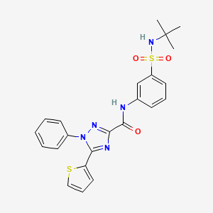 molecular formula C23H23N5O3S2 B7563539 N-[3-(tert-butylsulfamoyl)phenyl]-1-phenyl-5-thiophen-2-yl-1,2,4-triazole-3-carboxamide 