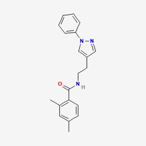 molecular formula C20H21N3O B7563542 2,4-dimethyl-N-[2-(1-phenylpyrazol-4-yl)ethyl]benzamide 