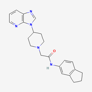 molecular formula C22H25N5O B7563545 N-(2,3-dihydro-1H-inden-5-yl)-2-(4-imidazo[4,5-b]pyridin-3-ylpiperidin-1-yl)acetamide 