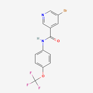molecular formula C13H8BrF3N2O2 B7563562 5-Bromo-N-[4-(trifluoromethoxy)phenyl]nicotinamide 