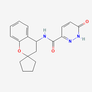 molecular formula C18H19N3O3 B7563572 6-oxo-N-spiro[3,4-dihydrochromene-2,1'-cyclopentane]-4-yl-1H-pyridazine-3-carboxamide 