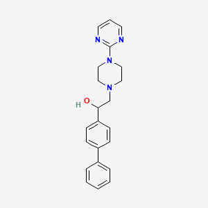 molecular formula C22H24N4O B7563623 1-(4-Phenylphenyl)-2-(4-pyrimidin-2-ylpiperazin-1-yl)ethanol 