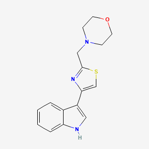 molecular formula C16H17N3OS B7563629 4-[[4-(1H-indol-3-yl)-1,3-thiazol-2-yl]methyl]morpholine 