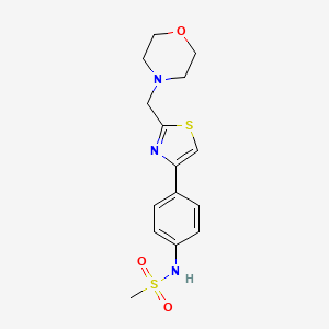 N-[4-[2-(morpholin-4-ylmethyl)-1,3-thiazol-4-yl]phenyl]methanesulfonamide