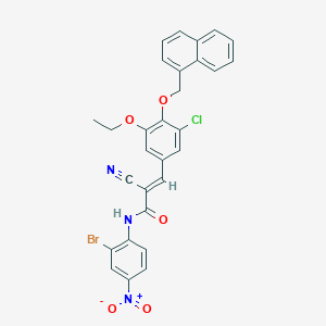 (E)-N-(2-bromo-4-nitrophenyl)-3-[3-chloro-5-ethoxy-4-(naphthalen-1-ylmethoxy)phenyl]-2-cyanoprop-2-enamide