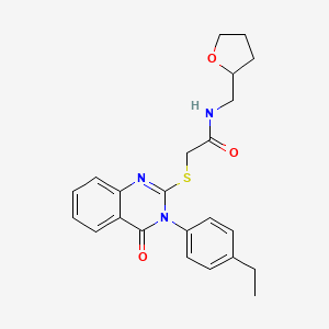 2-[3-(4-ethylphenyl)-4-oxoquinazolin-2-yl]sulfanyl-N-(oxolan-2-ylmethyl)acetamide