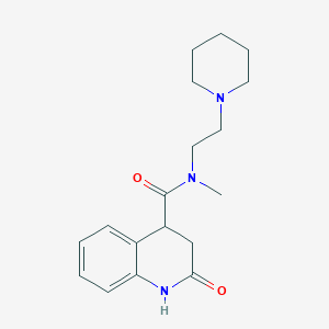 molecular formula C18H25N3O2 B7563670 N-methyl-2-oxo-N-(2-piperidin-1-ylethyl)-3,4-dihydro-1H-quinoline-4-carboxamide 