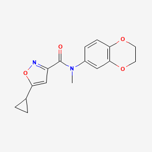 molecular formula C16H16N2O4 B7563693 5-cyclopropyl-N-(2,3-dihydro-1,4-benzodioxin-6-yl)-N-methyl-1,2-oxazole-3-carboxamide 