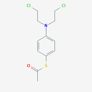 molecular formula C12H15Cl2NOS B075637 ACETIC ACID, THIO-, S-ESTER with 4-(BIS(2-CHLOROETHYL)AMINO)BENZENE THIOL CAS No. 1507-07-9
