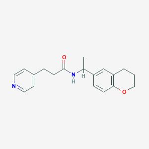 molecular formula C19H22N2O2 B7563723 N-[1-(3,4-dihydro-2H-chromen-6-yl)ethyl]-3-pyridin-4-ylpropanamide 